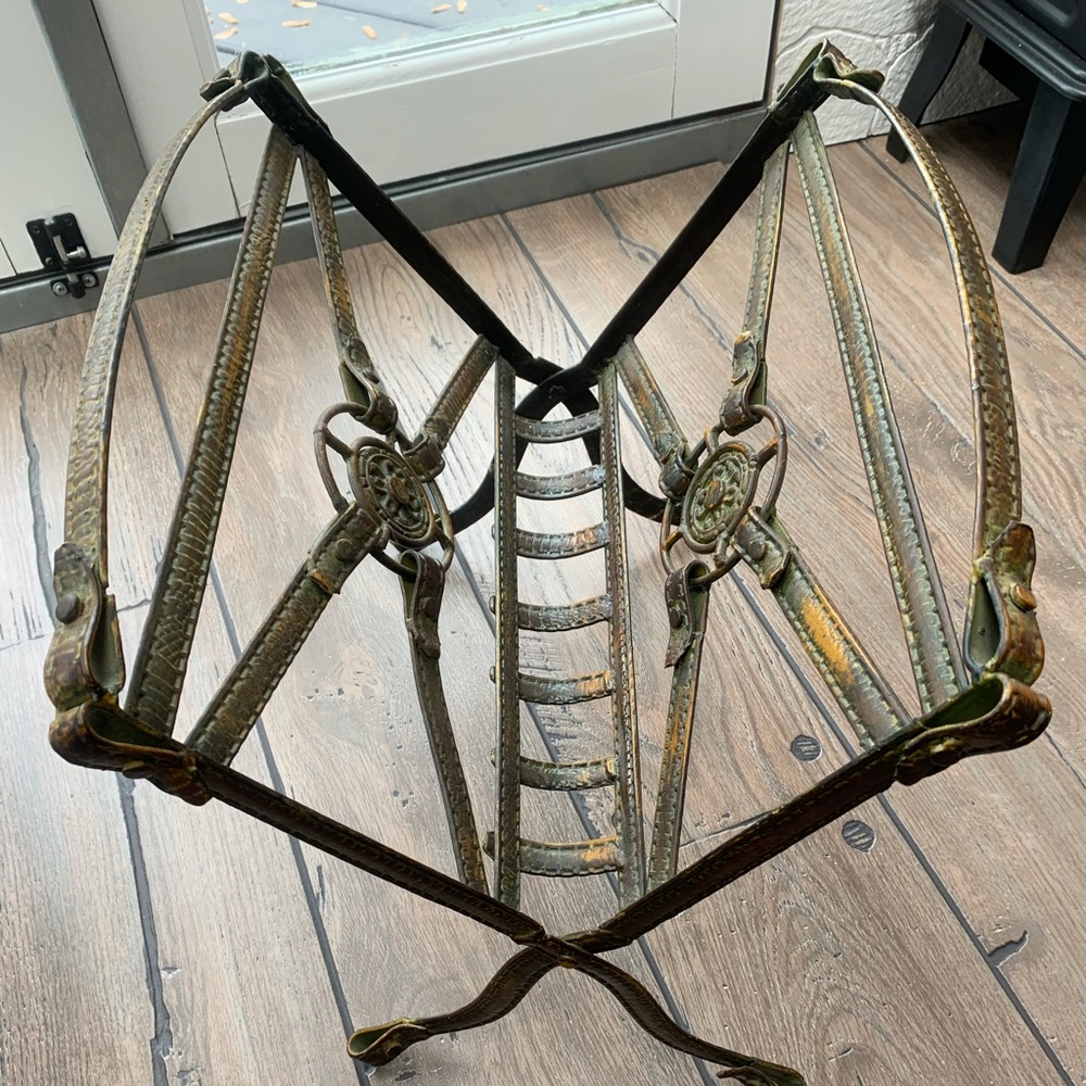Vintage Equestrian Magazine Rack Metal